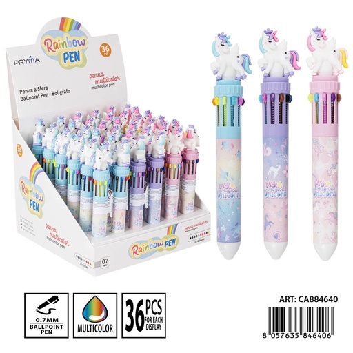 [0235506] Bolígrafo de 10 colores 0.7 mm - Instrumento de escritura multicolor