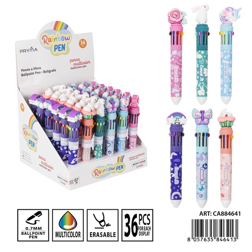 [0235507] Bolígrafo de 10 colores 0.7 mm - Herramientas de escritura borrables