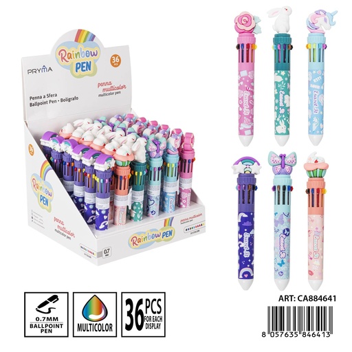 [0235507] Bolígrafo de 10 colores 0.7 mm - Instrumento de escritura multicolor