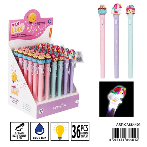 [0234425] Bolígrafo iluminador 0.7mm - Diseño divertido para escribir