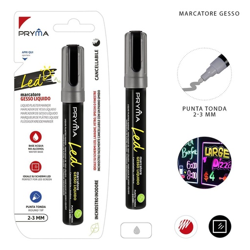 [0221339] Rat ulador redondo de tiza líquida 2-3 mm plata - Herramientas de escritura y marcadores artísticos