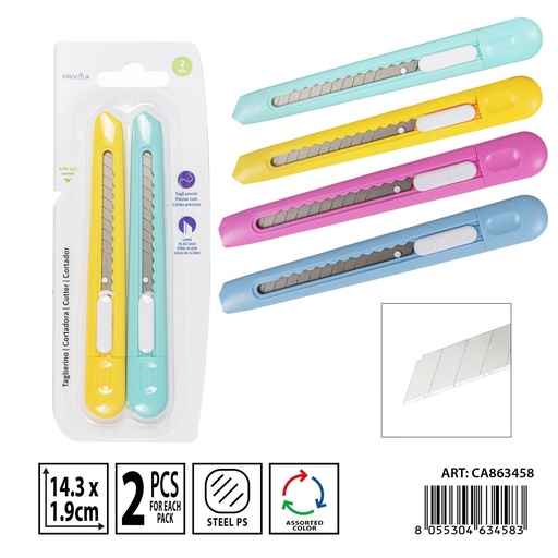 [0235933] Cortador 143x19 mm 2 piezas - Herramientas de papelería y manualidades