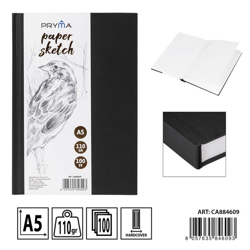 [0235090] Cuaderno de dibujo A5 110 g 200 ff - Material escolar 