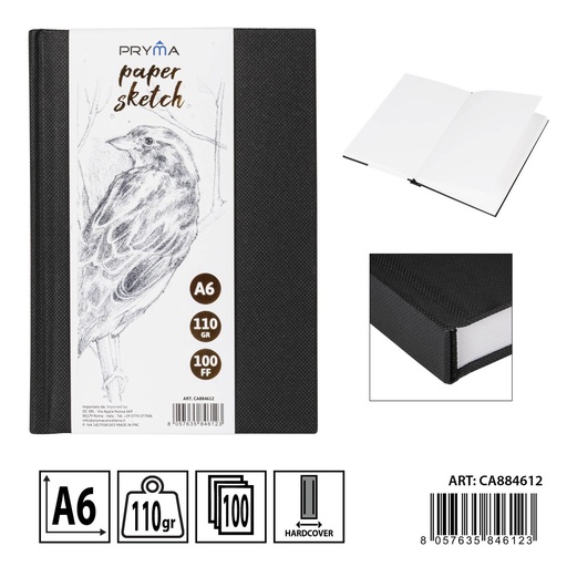 [0235092] Cuaderno de dibujo A6 110 g 200 hojas - Material de arte