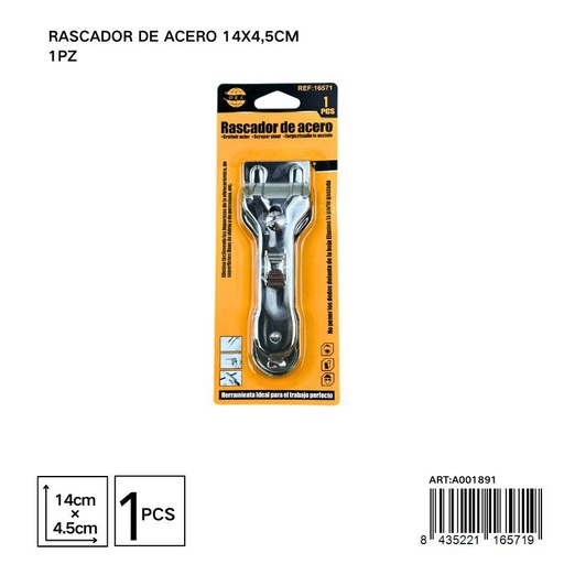 [A001891] Rascador de acero 14x4,5 cm 1 pieza - Herramientas de cocina