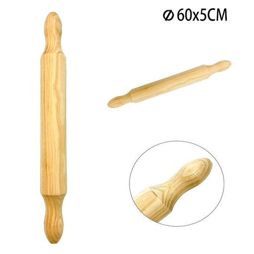 [A000025] Rodillo de madera 60x5 cm - Utensilios de cocina para hornear