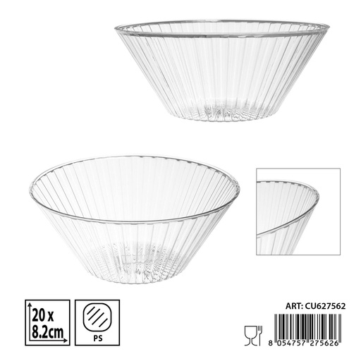 [0236881] Ensaladera transparente 20x8.2cm - Utensilios de cocina y más