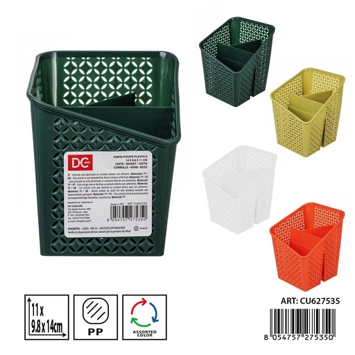 [0236867] Porta cubiertos de plástico 14X9.8X8.5 cm - Utensilios de cocina