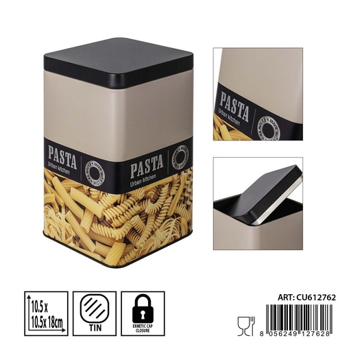 [0236768] Lata para pasta 10.5x10.5x18 cm - Almacenamiento de cocina