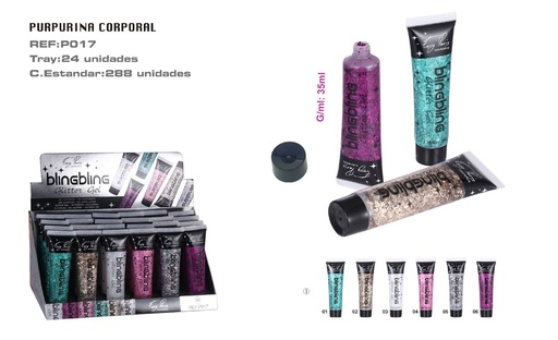 [P017-01] Purpurina en gel 24/U - Maquillaje glitter