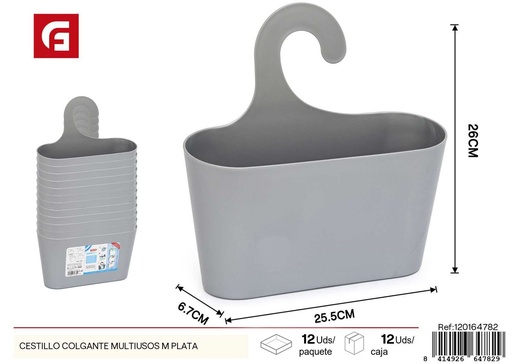 [120164782] Cestillo colgante multiusos plata - Accesorios de baño