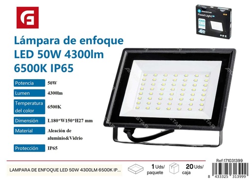 [171031399] Lámpara de enfoque LED 50W 4300lm 6500K - Iluminación