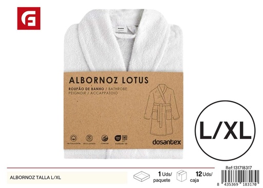 [131718317] Albornoz blanco talla L/XL - Toallas de baño elegantes