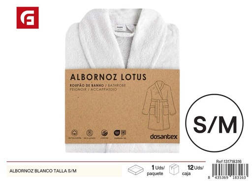 [131718316] Albornoz blanco talla S/M - Toallas de baño elegantes