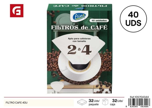 [105704344] Filtro para café 40 unidades - Accesorios de café