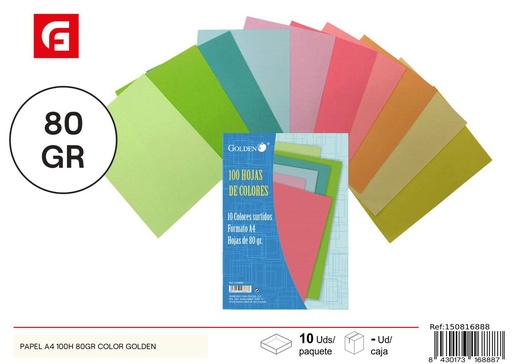 [150816888] Papel A4 color 100H 80GR dorado - Material de oficina