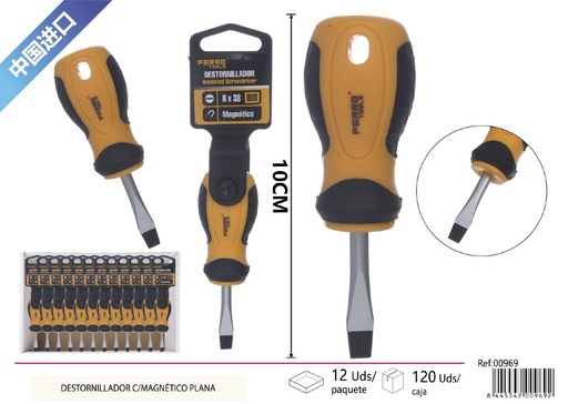 [00969] Destornillador magnético plano 6x38mm - Herramienta con imán