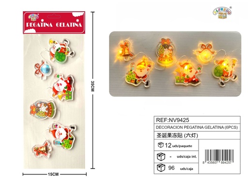 [NV9425] Decoración gelatina (6pcs) 15x35cm - Pegatinas navideñas