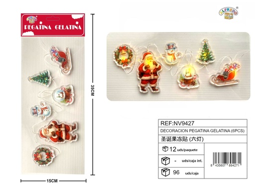 [NV9427] Decoración gelatina (6pcs) 15x35cm - Pegatinas navideñas