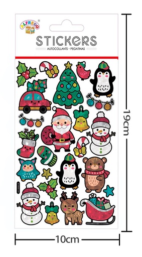 [NV9406] Stickers Navidad 10x19cm - Stickers decorativos