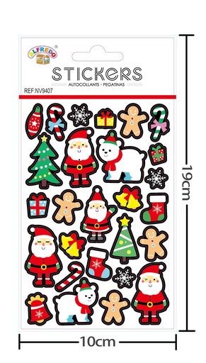 [NV9407] Stickers de Navidad 10x19 cm - Pegatinas navideñas