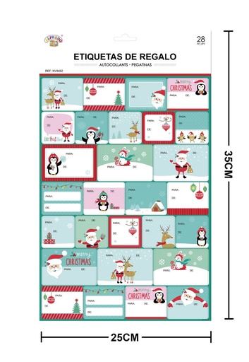 [NV9462] Etiqueta para regalo de Navidad 25x35cm - Etiquetas navideñas