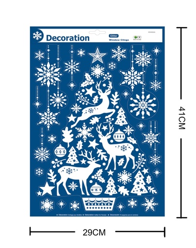[NV9671] Decoración electrostática Navidad "Árbol de Navidad" 29x41 cm - Adhesivos decorativos