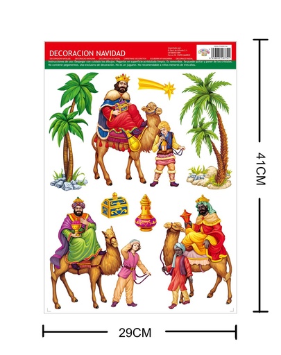 [NV9584] Decoración eléctrica de Navidad "Reyes Magos" 29X41 cm - Decoraciones navideñas