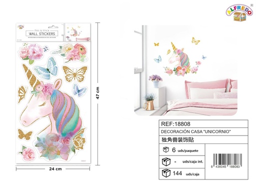 [18808] Decoración casa "unicornios" 24X47cm - Decoración de vinilo