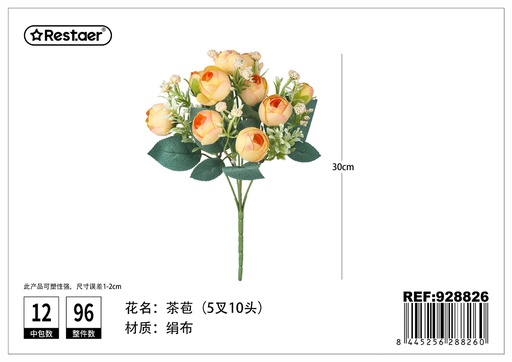 [928826] Ramos de flores de té con cinco ramas y diez cabezas 30cm - Flores de decoración artificial