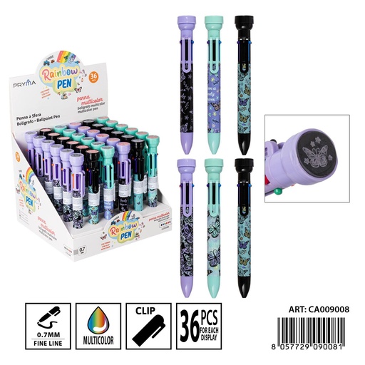 [0236673] Bolígrafo multicolor 6 en 1 con sello - Herramientas de escritura