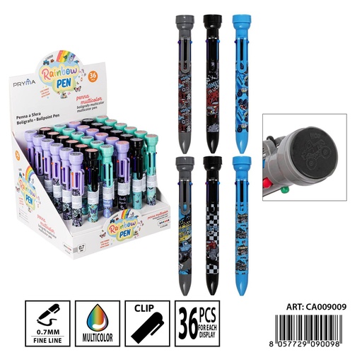 [0236674] Bolígrafo multicolor 6 en 1 con sello - Herramientas de escritura