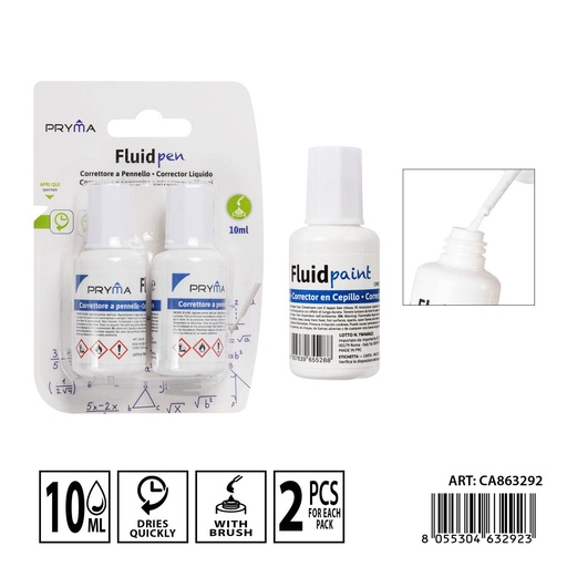 [0234830] Corrector líquido 10ml 2pzs - Artículos de pegado