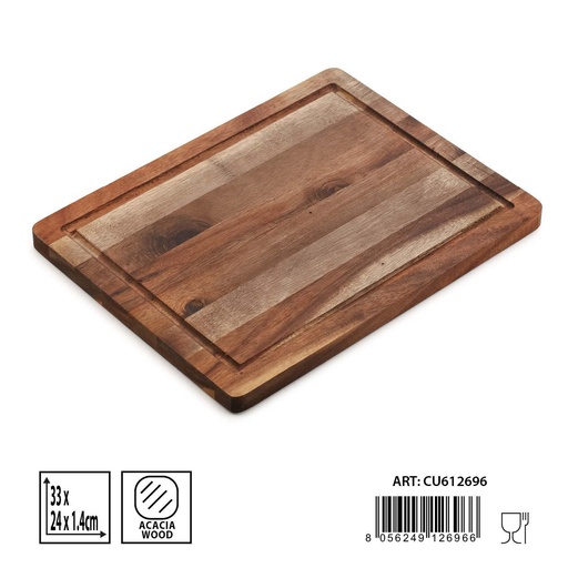[0235914] Tabla de madera rectangular 33x24x1.4 cm - Accesorios de cocina y utensilios de madera