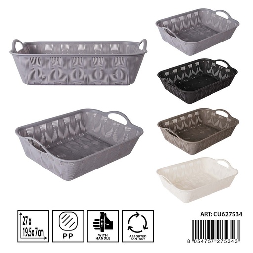 [0236866] Cesta multiusos de plástico 27x19.5x9cm - Almacenamiento hogareño