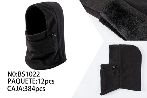 [BS1022] Gorro de esquí de doble capa de forro polar negro