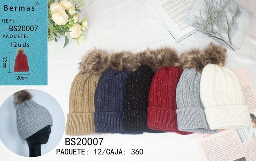 [BS2007] Gorro de mujer de máquina horizontal con forro (mezcladas)