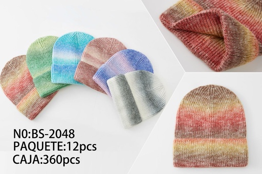 [BS2048] Gorro de mujer de capa única en degradado - Accesorios de invierno