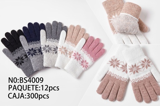 [BS4009] Guantes de mujeres de lana de conejo - Accesorios invernales