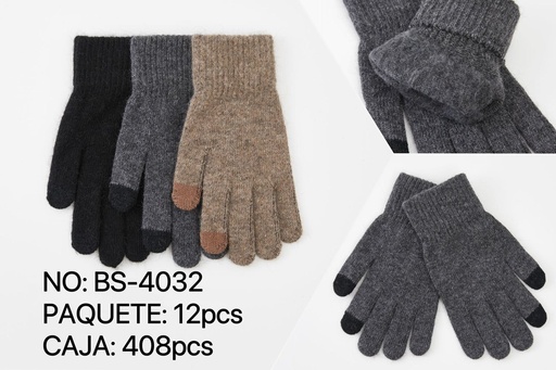 [BS4032] Guantes de cinco dedos de lana para hombre de una sola capa