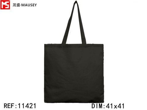 [11421] Bolso tote de algodón negro tamaño grande D12/C19 - Bolsos y accesorios