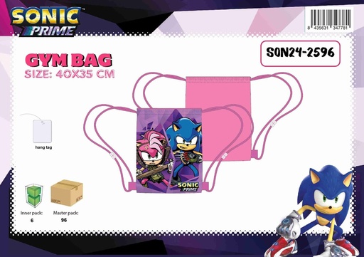 [SON24-2596] Bolsa de gimnasio Sonic Girl 40x35 - Accesorios de deporte