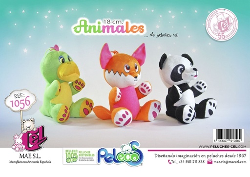 [1056] Juguete para niños - Animales en peluche de 18 cm