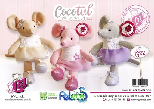 [1322] Ratitas Cocotul 20cm (3 col) - Juguetes de peluche