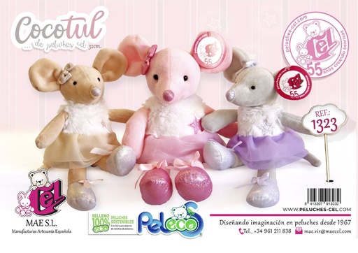 [1323] Juguete para niños - Ratitas Cocotul 30 cm, Peluches y juguetes