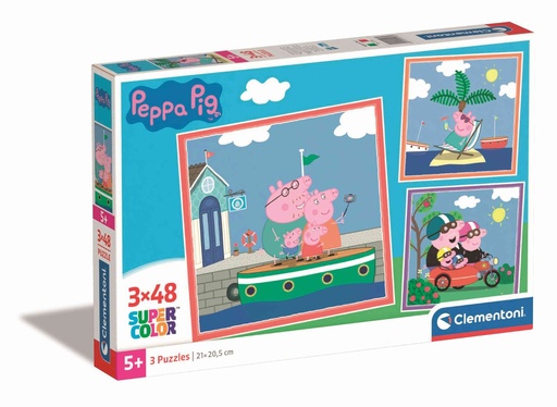 [25293.0] Puzzle de 3X48 Square Peppa Pig - Juguetes educativos