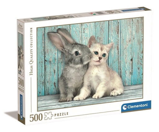 [35004.9] Puzzle 500 piezas Gato y Conejo, Clementoni - Juguetes