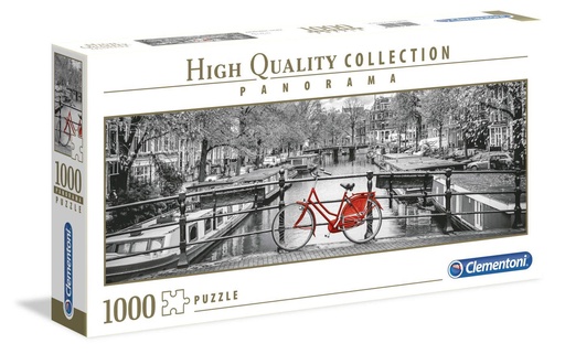 [39440.1] Juguete para niños - Puzzle 1000 “Panorama Ámsterdam en Bicicleta” - Clementoni