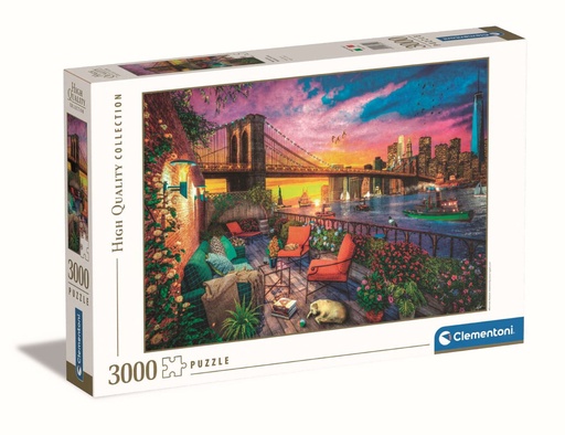 [33552.7] Puzzle 3000 HQC Manhattan Balcony Sunset - Juguetes