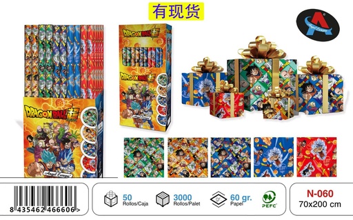 [N-060] Papel regalo N-060 50P 70x200cm - Papel de regalo versátil